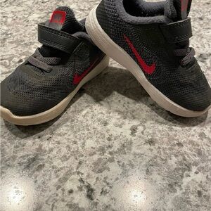 Nike Black and Red Sneakers with Velcro Strap